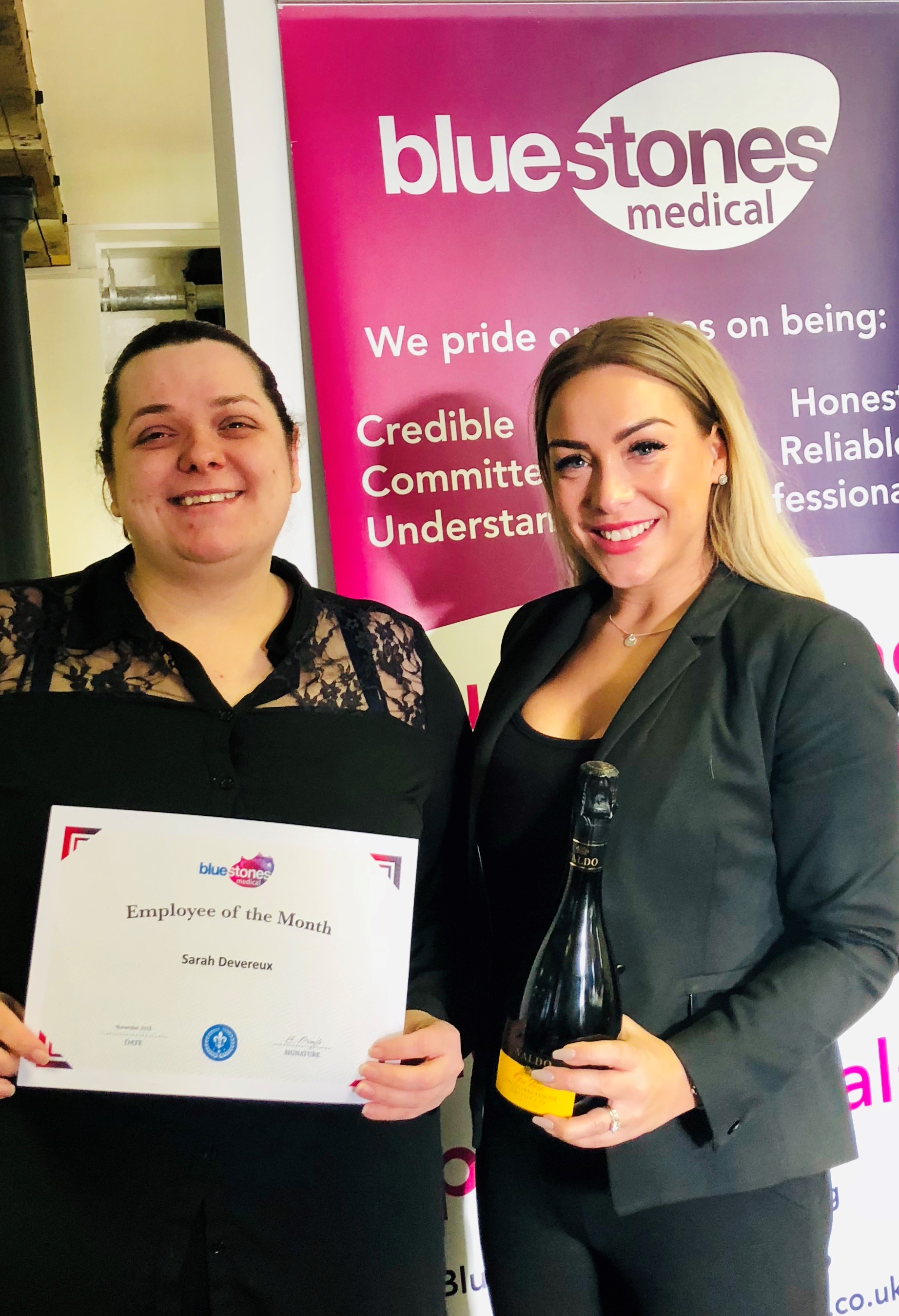 Sarah - Employee of the month November 2018